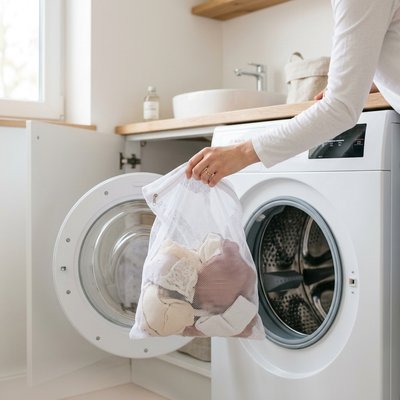 Care step 2 - Toss in the wash laundry bag